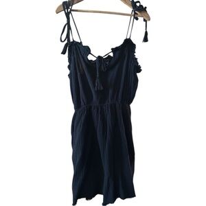 Forever 21 Black Tassel Strap Jumpsuit